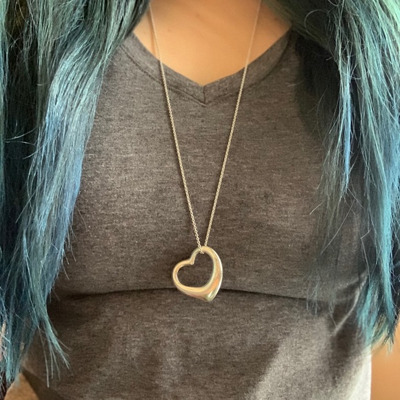 NEW - Tiffany Silver Elsa Peretti large Open Heart 30” - Picture 2 of 8